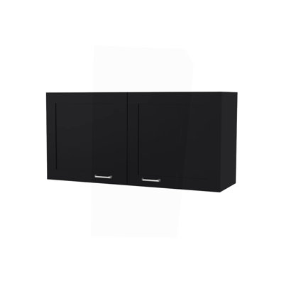 Armoire murale noire avec 2 portes