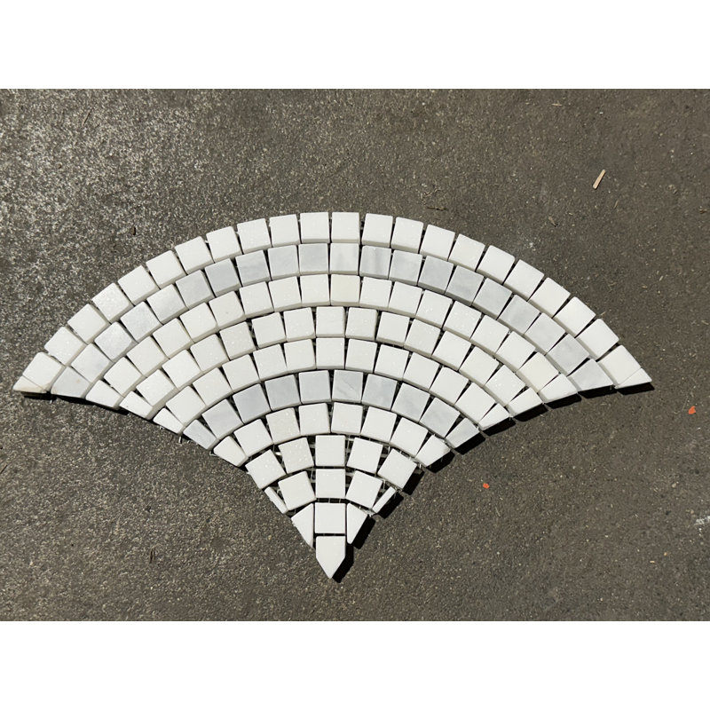 12" x 12" Marble Fan Mosaic Wall & Floor Tile