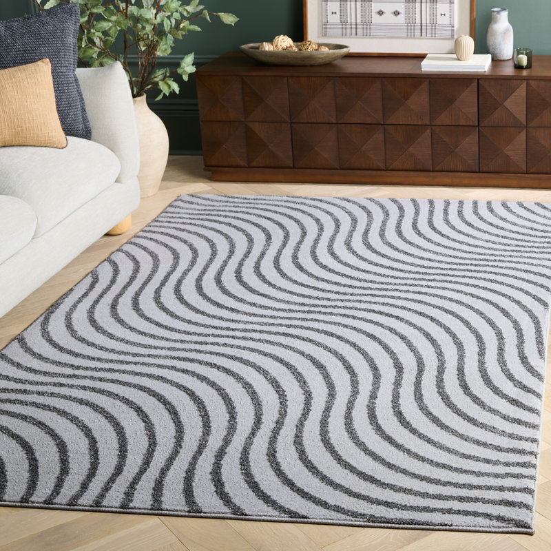 Wave Performance Abstract Indoor Rug, Rectangle 5'3" x 7'6"