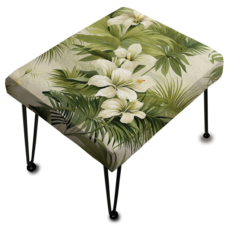 Tranquil Oasis Tropical Pattern - Tropical Rectangle Ottoman