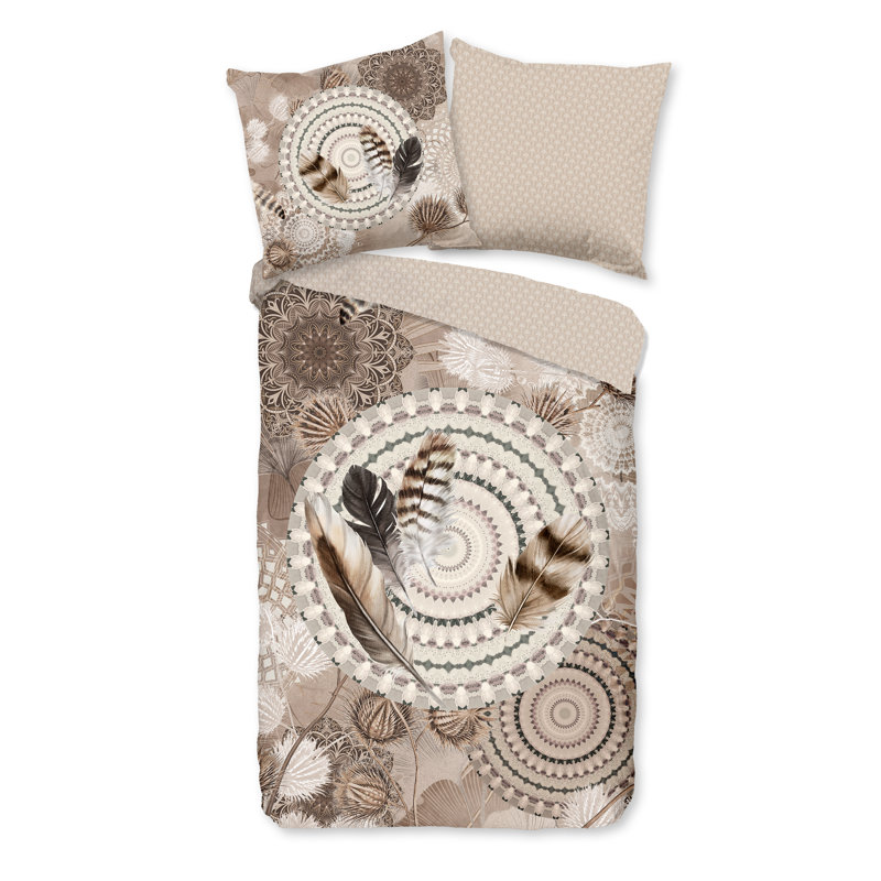 Cotton Abstract Duvet Cover with Pillowcases, Three Quarter Duvet Cover + 1 Standard Pillowcase