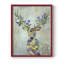 Fantastic Florals Deer, Portrait, reproduction encadrée - bois massif-859384100-859384101