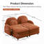 Teddy Fabric Cloud-like 2-Seat Sofa, Curved Backrest and Armrest with Lumbar Pillows, Modular Couch with 2 Movable Ottomans-997036396-997036398