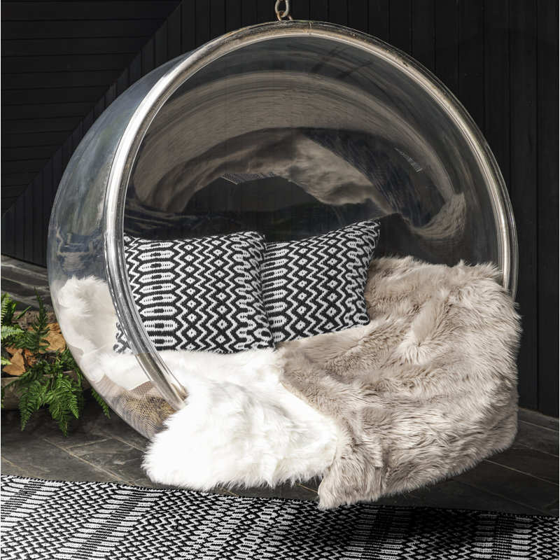 Alfresco Indoor / Outdoor Geometric Bolster Cushion, Black