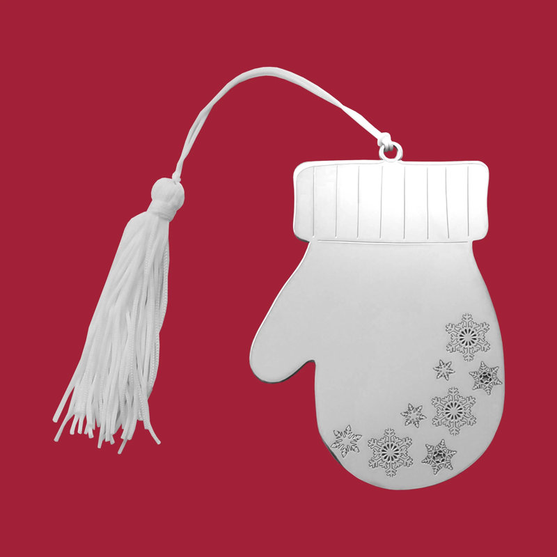 Ornement de mitaine d'hiver avec pampille blanche