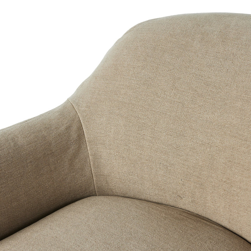 Lowell Slipcover Swivel Chair, Cream Linen
