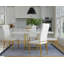Chaise rembourrée en similicuir avec base en acier inoxydable-2065698113-2063826369