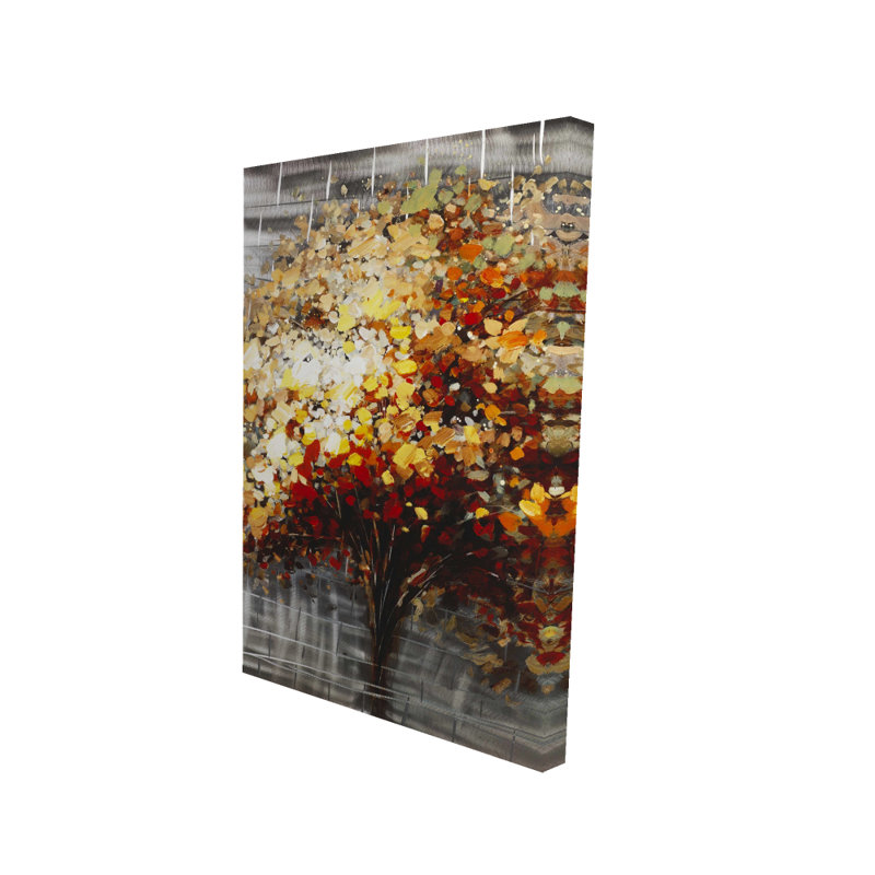 Abstract Tree by Fall - Beige Living Room Canvas Decor