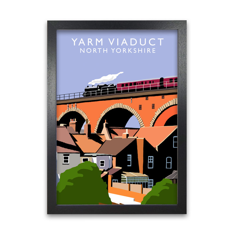 Yarm Viaduct North Yorkshire by Richard O'Neill - Single Picture Frame Print, Black, 841 cm H x 594 cm W