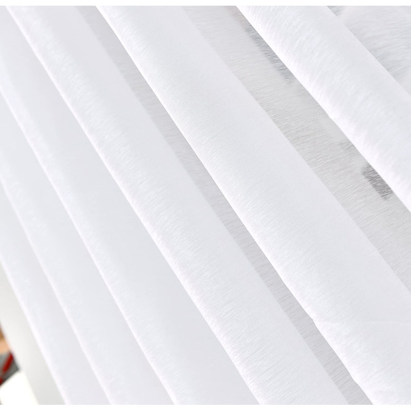 Paire de rideaux semi-transparents avec œillets Gurbir, L 54 po x L 108 po