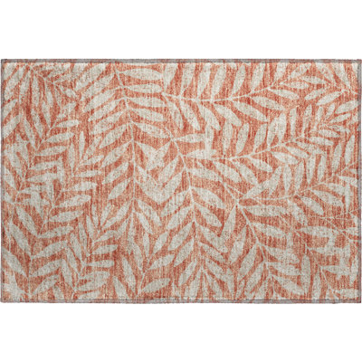 Premium Machine Washable Prisco Salmon Rug