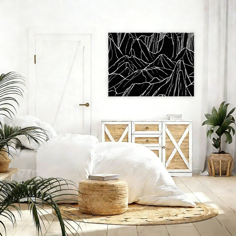 Art mural 18 x 24 pouces noir et blanc en marbre pour décor de bureau