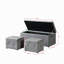 Ensemble de repose-pieds rectangulaire 1 pièce en velours court avec 2 repose-pieds (gris clair)-1423873800-1423873814