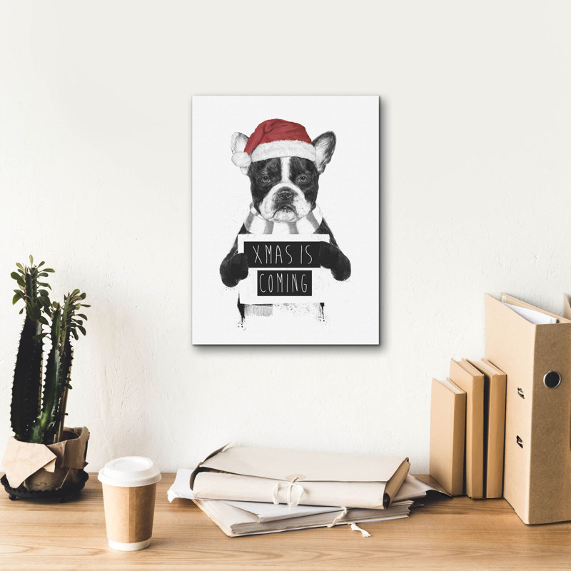 «Xmas is Coming» par Balazs Solti, art mural sur toile, H 16 po x l 12 po x P 0,75 po