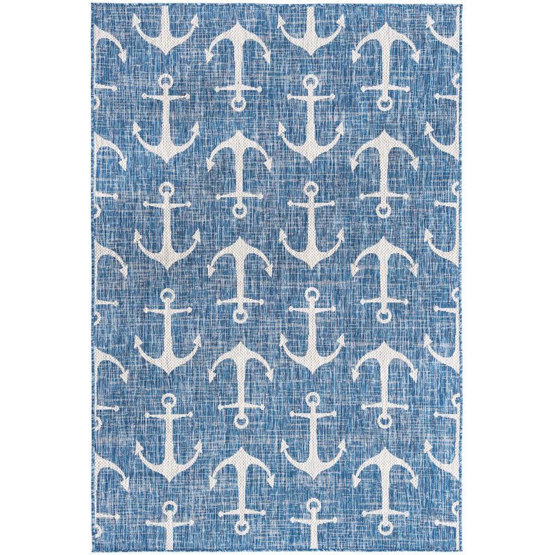 Tapis d'extérieur Ayton couleur mer, Rectangle 5 pi 3 po x 7 pi 10 po