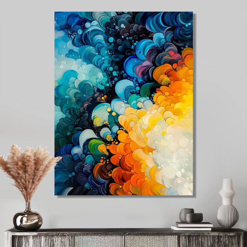 «Colorful Lyrical Abstraction Dream Fragments II» - Impression lyrique sur métal, H 32 po x l 24 po