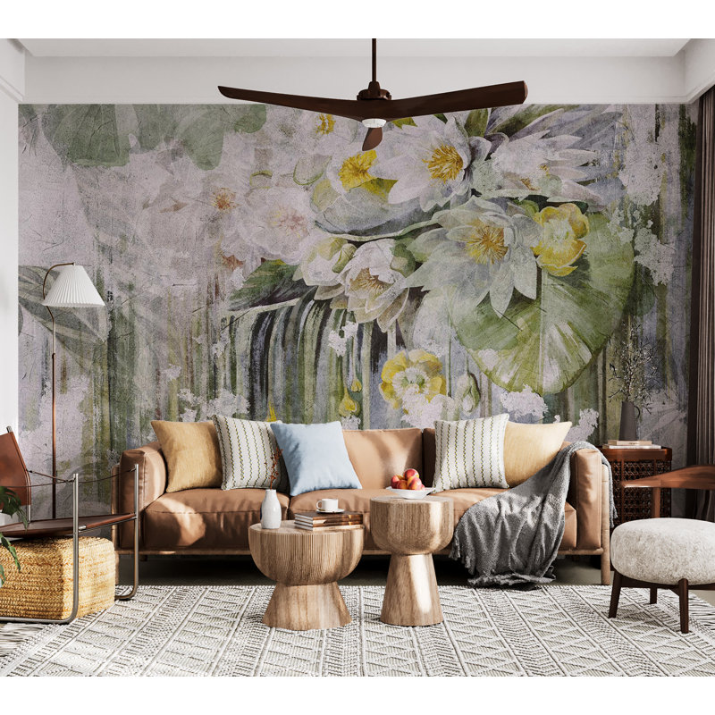 Adhésif mural floral pelez et collez - Moment sauvage, L 96 po x L 68 po