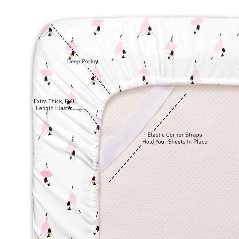 Twin Black and Pink Microfiber Kids' Ballerina Sheet Set