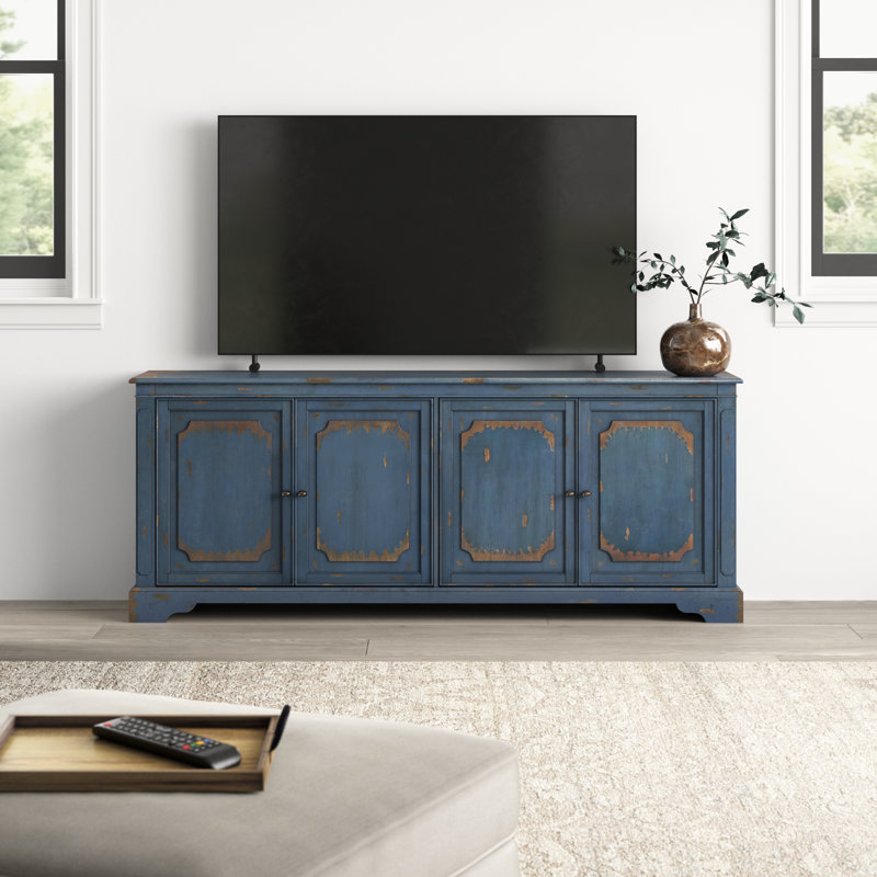 Daisetta 65'' Media Console, Blue, 32"H x 80"W x 16"D