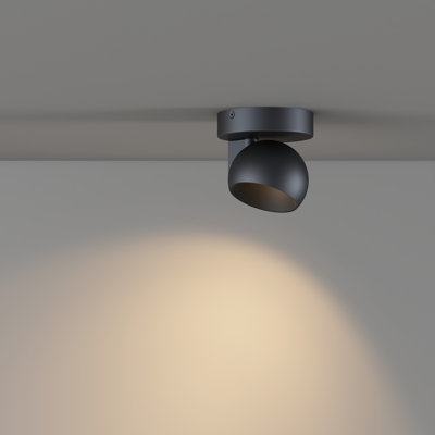 Dimmable Flush Mount Led Ceiling Light, 11w 3000k Directional Spotlight  25 Degree Beam Angle, Flicker-free, Black, For Living Room, Bedroom, Foyer, Artwork Lighting