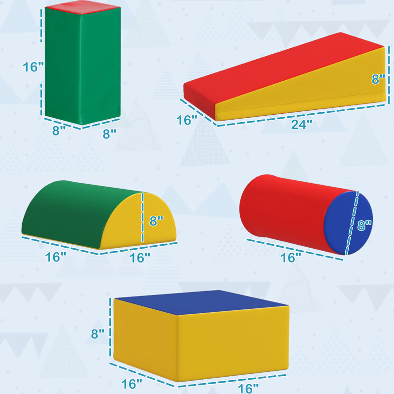 Blocs empilables en mousse souple pour rampe d'escalade de 12 à 36 mois, bâtiment éducatif, similicuir, aucun assemblage requis, housses, facile à nettoyer