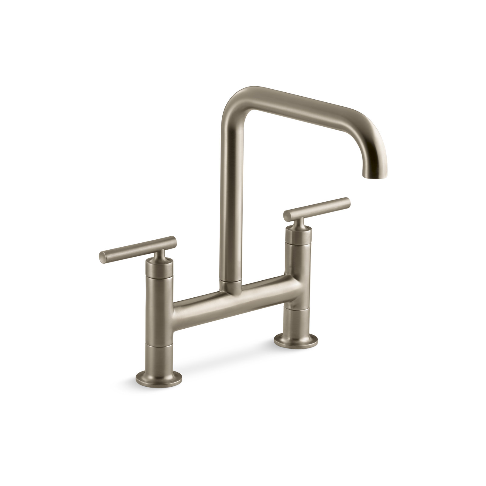 Purist Two-Hole Bridge Kitchen Faucet, Vibrant Brushed Bronze
