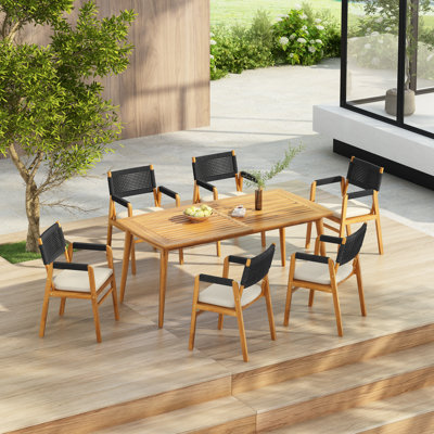 Kinlyn 7-Piece Wood & Rope Dining Set