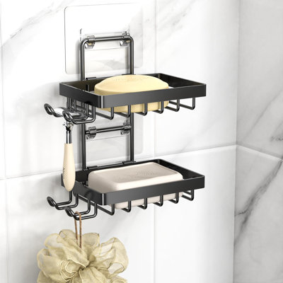 304 Stainless Steel, Wall Mounted Soap Holder with 4 Hooks