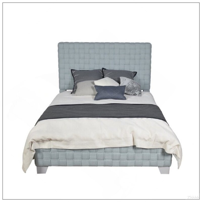 Mobilier de chambre à coucher contemporain contemporain audacieux en chenille bleu sarcelle clair