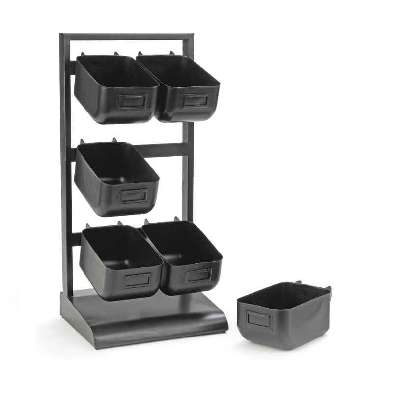 6 Metal Bin Tabletop Organizer