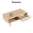 Boho Rectangle Coffee Table with Solid Wood Legs & Sliding Storage Drawer, Modern Living Room or Office Center Table-2106563044