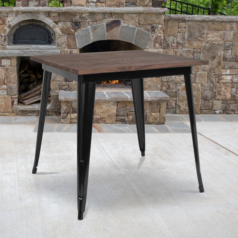 Table de salle à manger Derbyshire, H 30,5 po x L 31,5 po x l 31,5 po, Noir