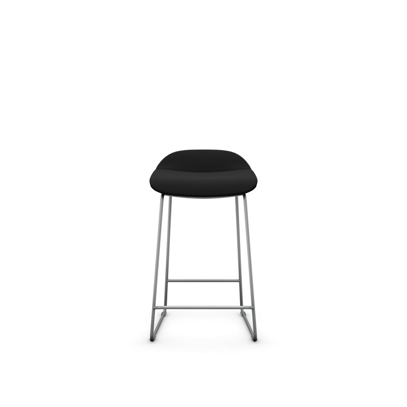 Tabouret Lilly , Argent, Polyester onyx, Tabouret de comptoir (siège d'une hauteur de 24 p