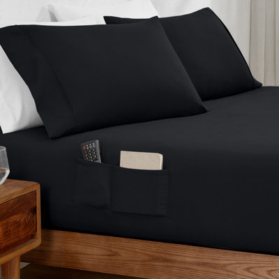 Dual Side Pocket Microfiber Fitted Sheet