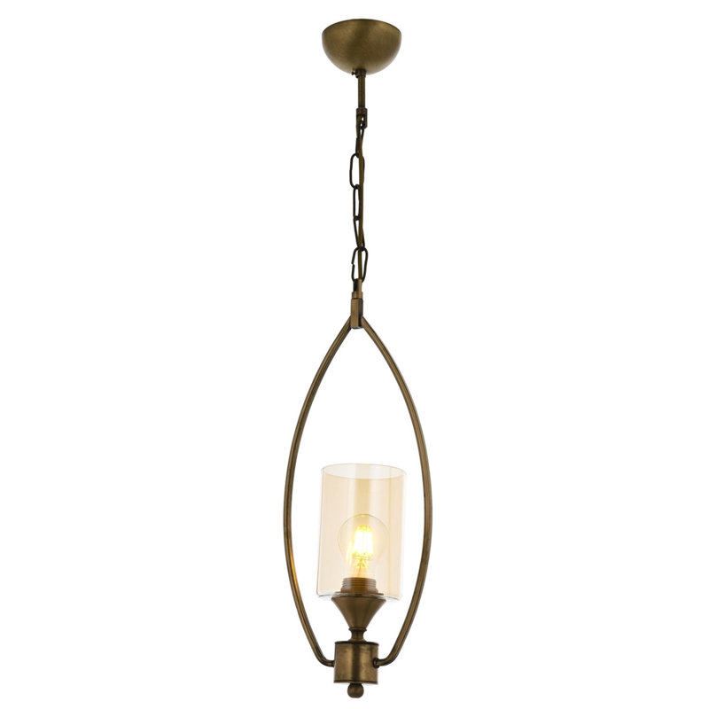 Luminaire suspendu cylindrique à 1 lumière Shetter, Or