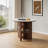 Medieval-style white Sintered Stone round dining table with storage compartments