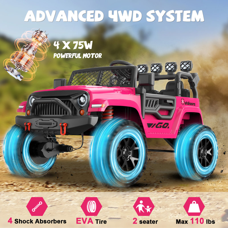 Pink 24V Ride-On Truck with Remote Control