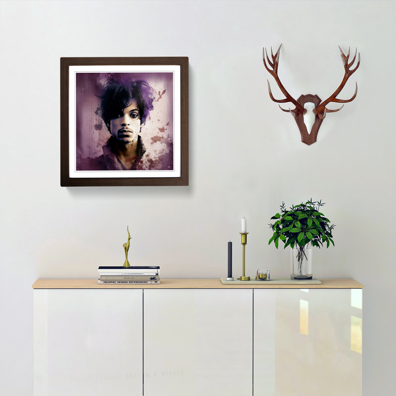 Prince Grunge - Single Picture Frame Print on Wood, Walnut