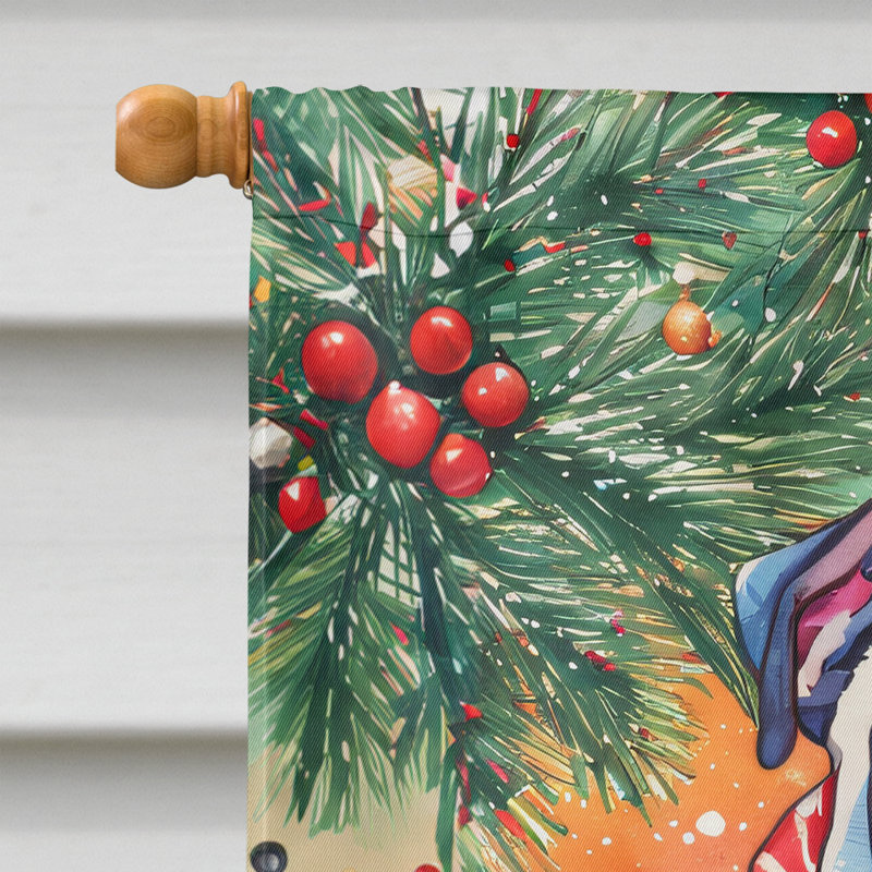 Drapeau de Noël du bouledogue anglais, H 40 po x l 28 po