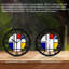Horloge murale ronde en fer 10 po avec mouvement à quartz silencieux, chiffres arabes, impression UV-158228914