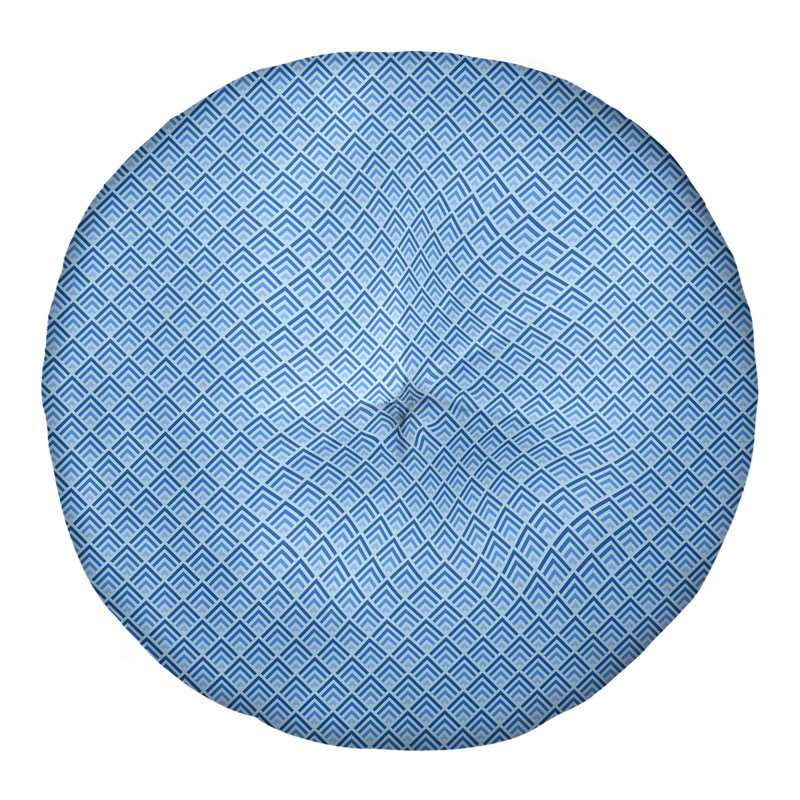 Coussin de sol géométrique Katelyn Elizabeth, 26 po x 26 po, Bleu clair