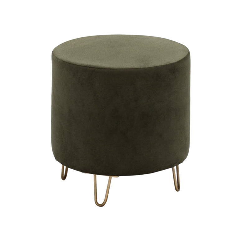 Repose-pieds rond de 15,7 po Pelluri, 100 % polyester vert