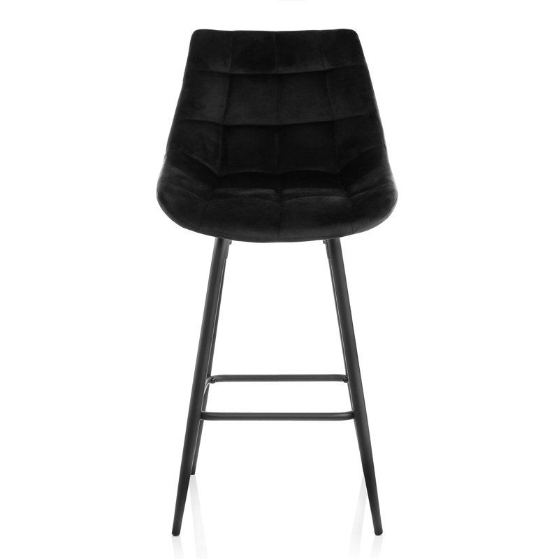 Abdul-Karim Upholstered Velvet Counter Stool with Steel Frame