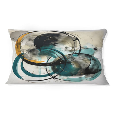 Coussin décoratif vert et gris Minimalims Fludity