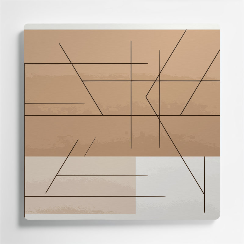 Minimalisme 30, art mural en métal brun, 8" H x 8" W