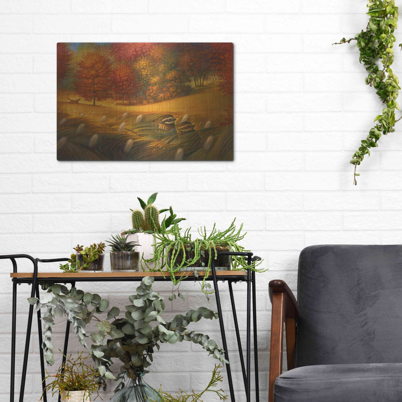 August Grove® «Quail Hunt» par Dan Craig, art mural en métal, H 12 po x l 16 po