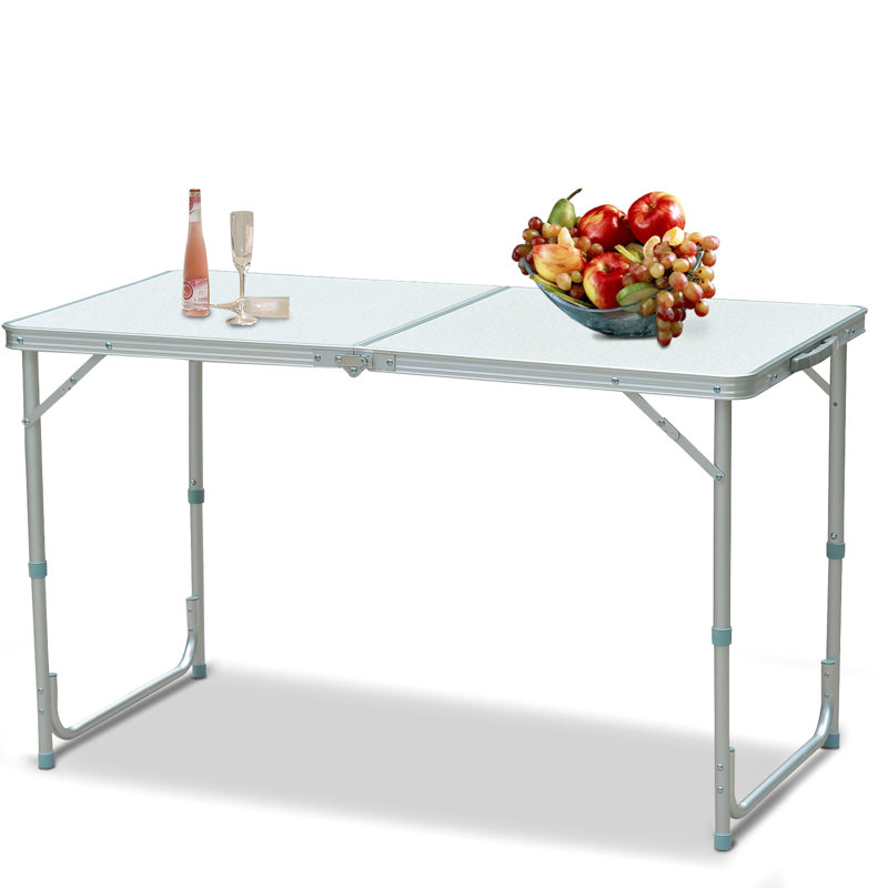 Table pliante de camping 47 po - Hauteur réglable, conception portable légère pour le camping, les pique-niques, le garage, l'utilisation à domicile, le pique-nique robuste, les corvées