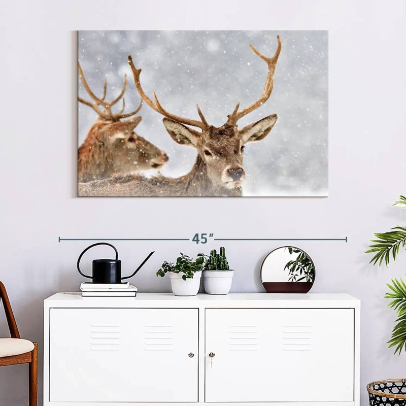 Brampt Winter Red Deer, 26" H x 39" W