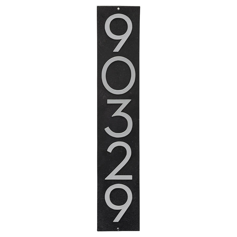 Plaque d'adresse verticale flottante de 6 po, Argent argent, Oui