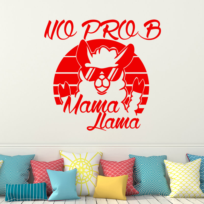 Décalcomanie murale "no prob maman llama", Bourgogne